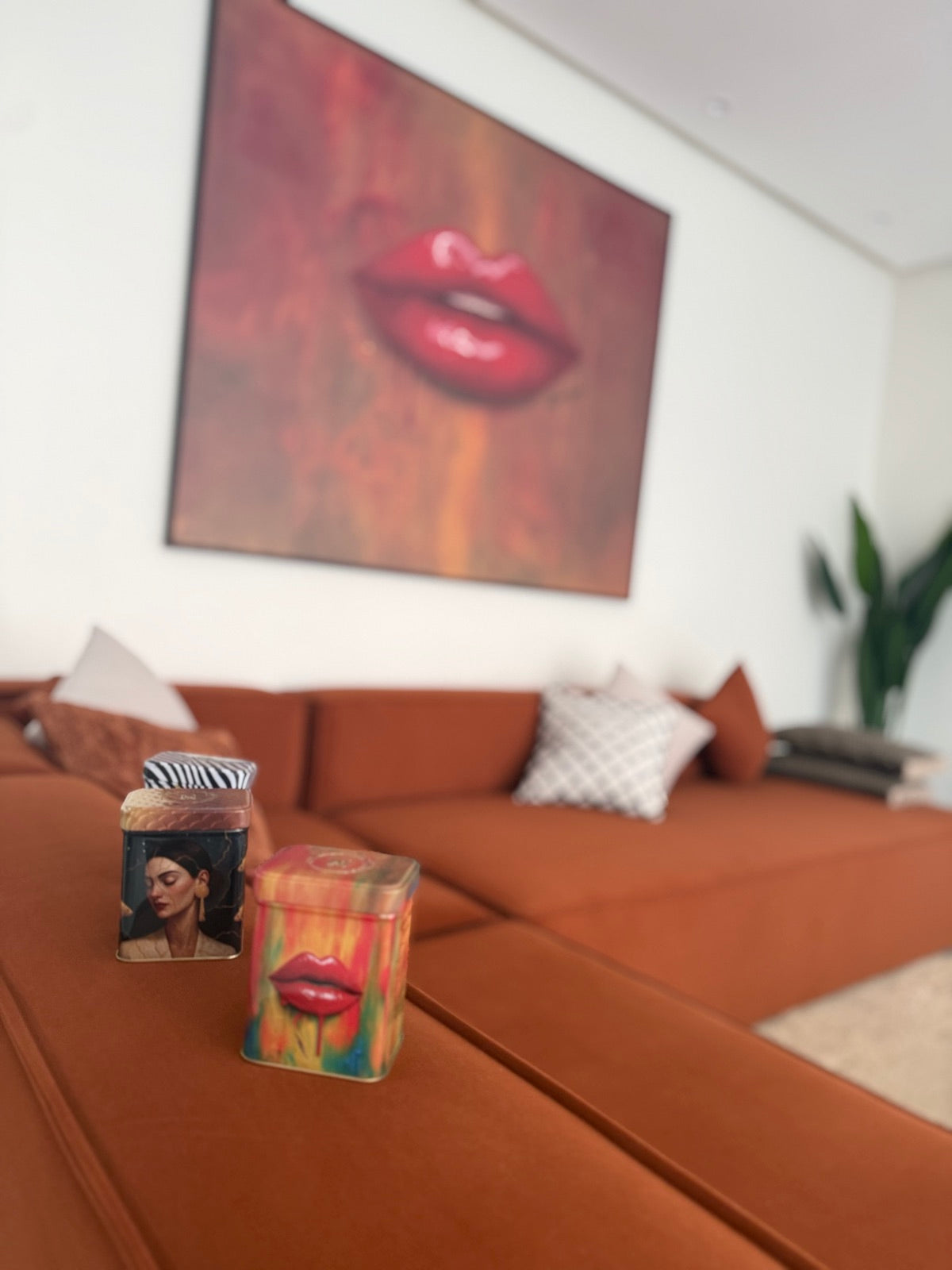 First Light tins at home, before the original Moka Bliss painting
